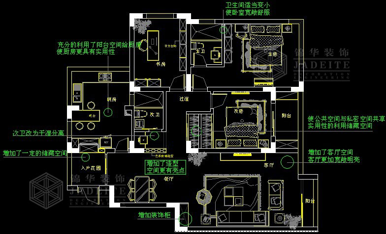 钟鼎山庄B1户型128平米 户型