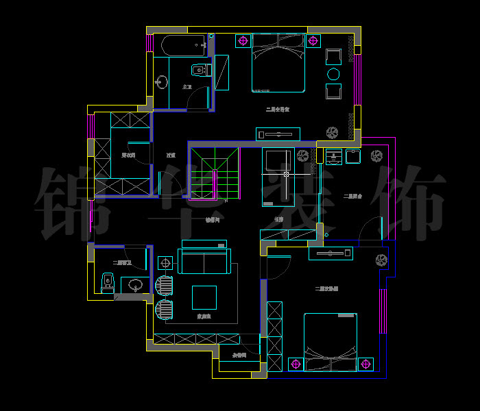 奥体新城海棠园两层五室三厅240平米 户型