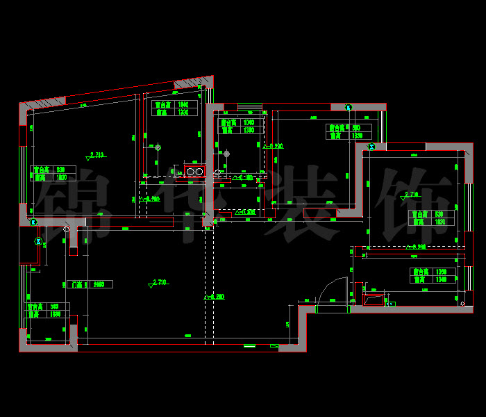 南京万达广场A41户型96平米 户型