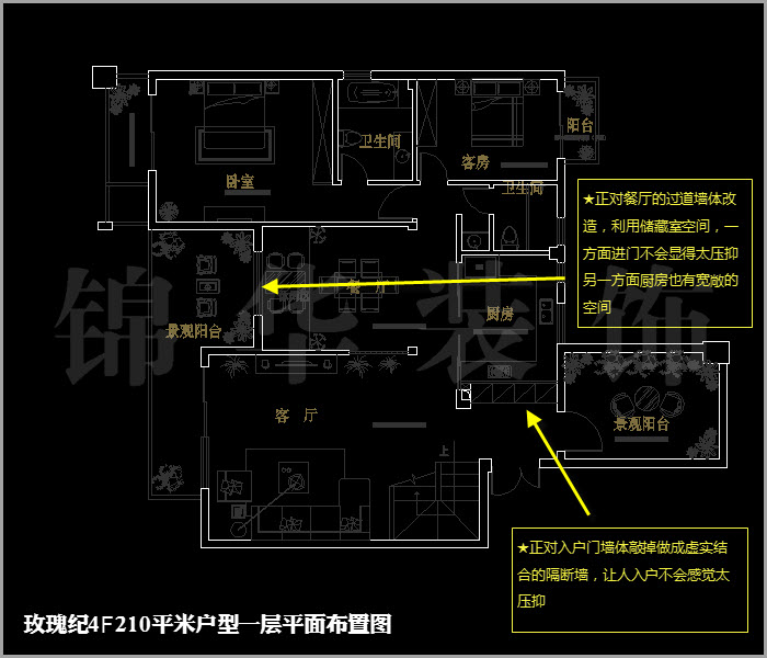 融侨中央花园玫瑰纪四楼215平米 户型