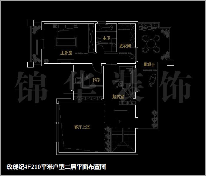 融侨中央花园玫瑰纪四楼215平米 户型