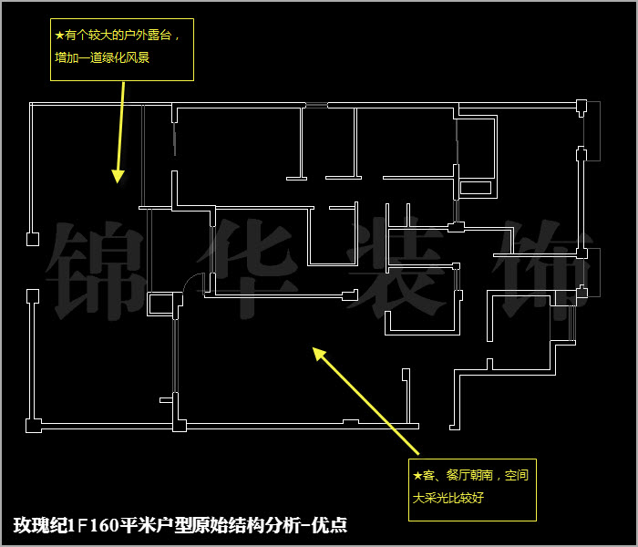 融侨中央花园玫瑰纪一楼160平米 户型