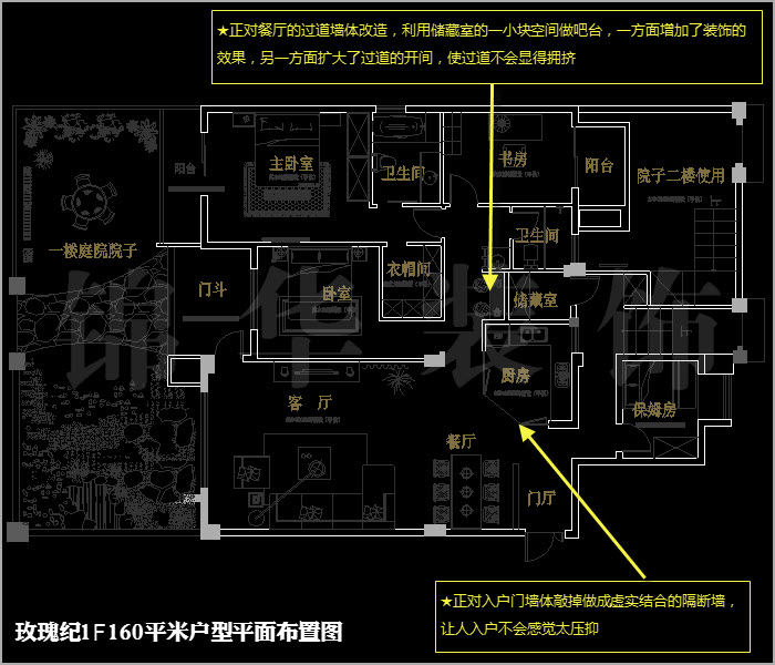 融侨中央花园玫瑰纪一楼160平米 户型