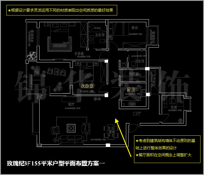 融侨中央花园玫瑰纪三楼155平米 户型