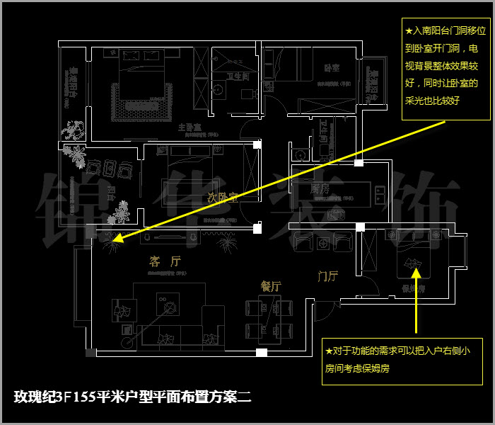 融侨中央花园玫瑰纪三楼155平米 户型