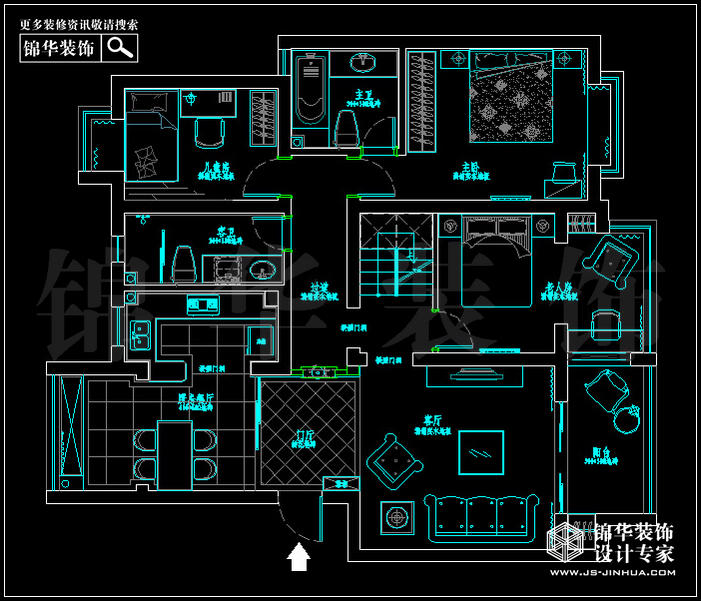 南大和园B2户型123平带阁楼 户型