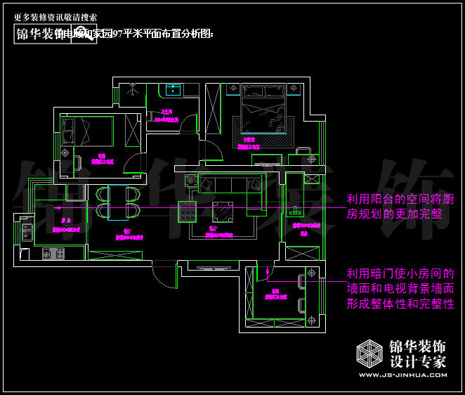 中电颐和家园97平米 户型