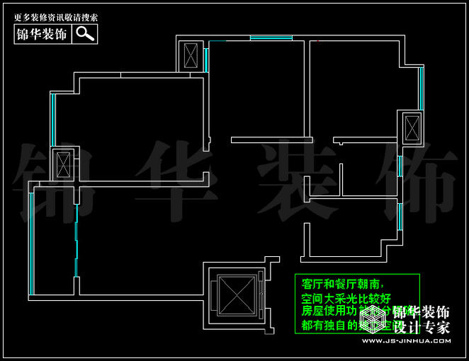 奥体新城青铜园A户型108平米 户型