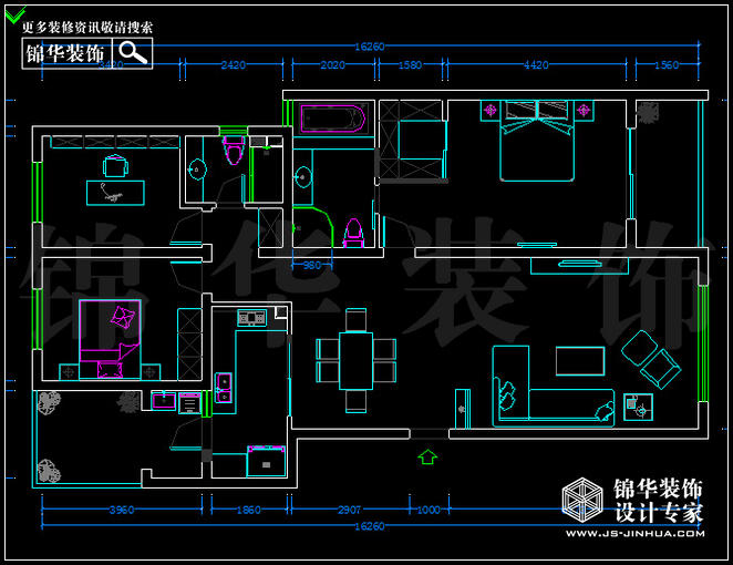 紫金东郡B1户型144平方 户型