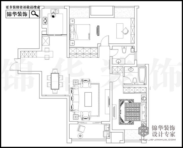 苏宁睿城2栋D户型134平米 户型