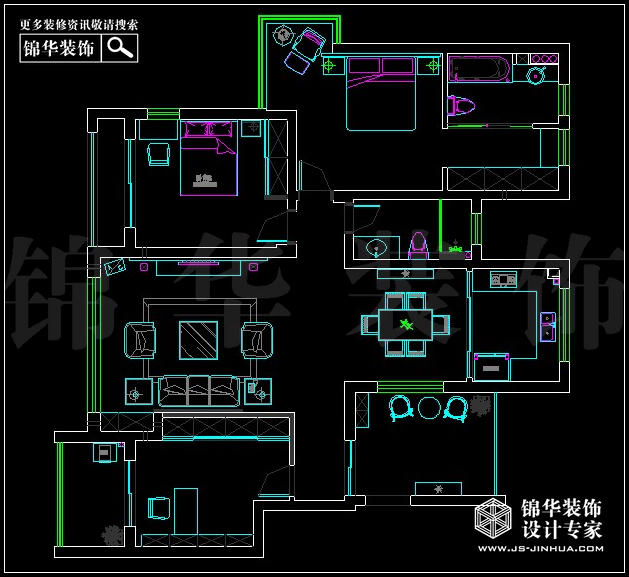 翠屏紫气钟山E户型135平方 户型