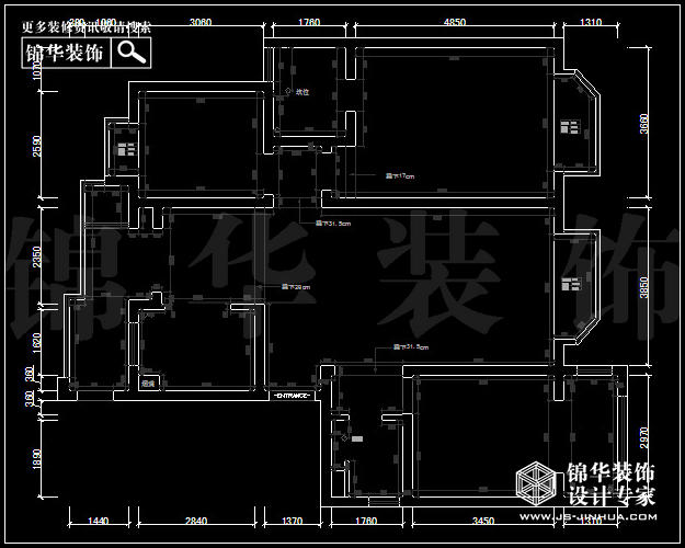 五矿御江金城A2户型140平米  户型