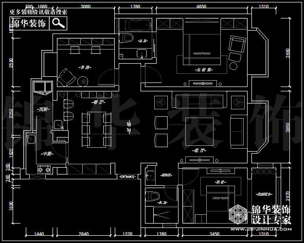 五矿御江金城A2户型140平米  户型