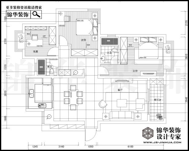 五矿御江金城C3户型145平米  户型