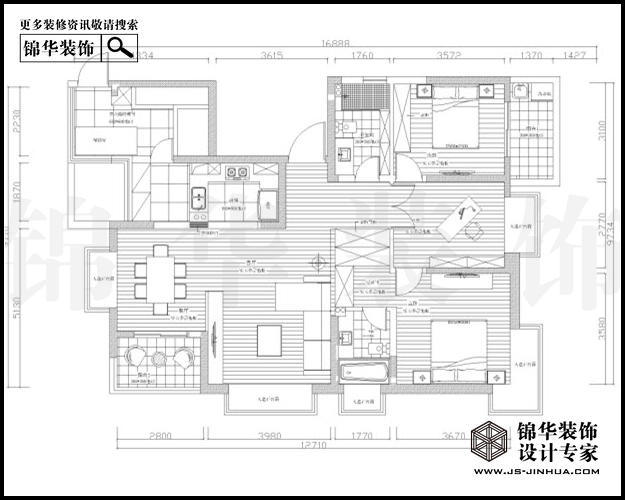 五矿御江金城A1户型140平米  户型