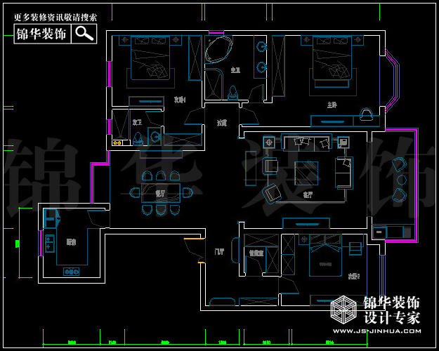 天正滨江F2户型187平米 户型