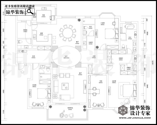 天正滨江A2户型261平米 户型