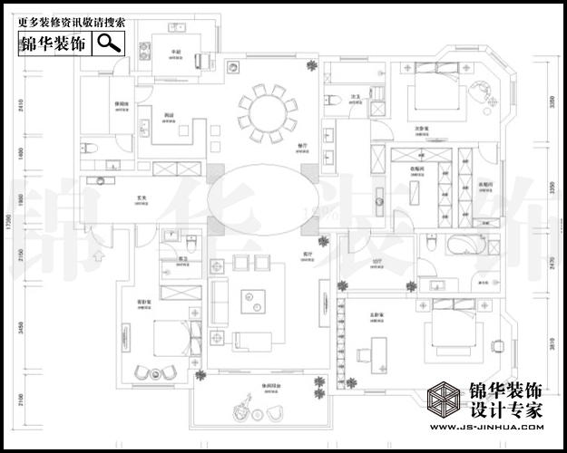 天正滨江A1户型262平米 户型